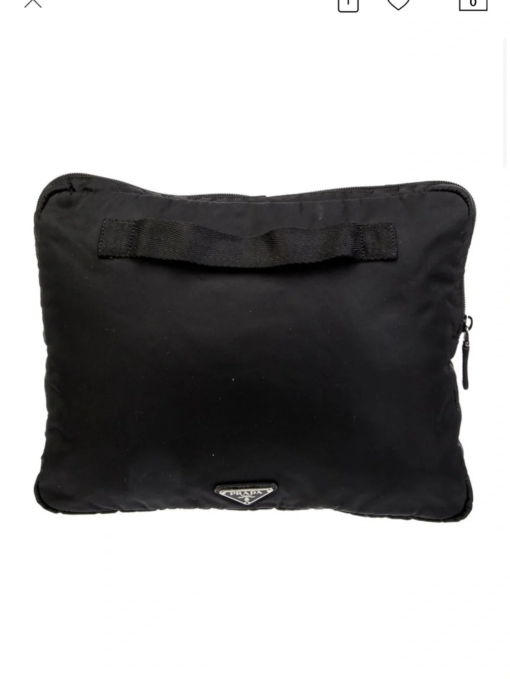Prada Black Portfolio Tessuto Laptop with Top Handle
